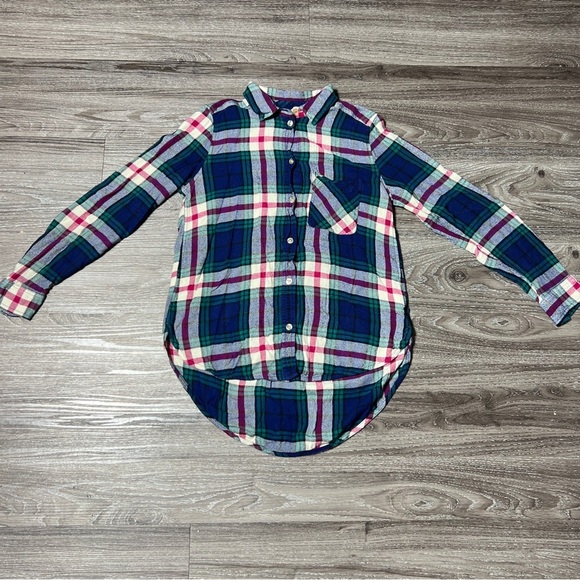 American Eagle Outfitters Blue and Pink Button Down Shirt - Picture 1 of 7